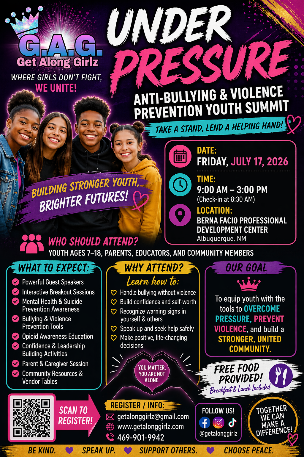 Anti-Bullying & Violence Prevention Youth Summit flyer