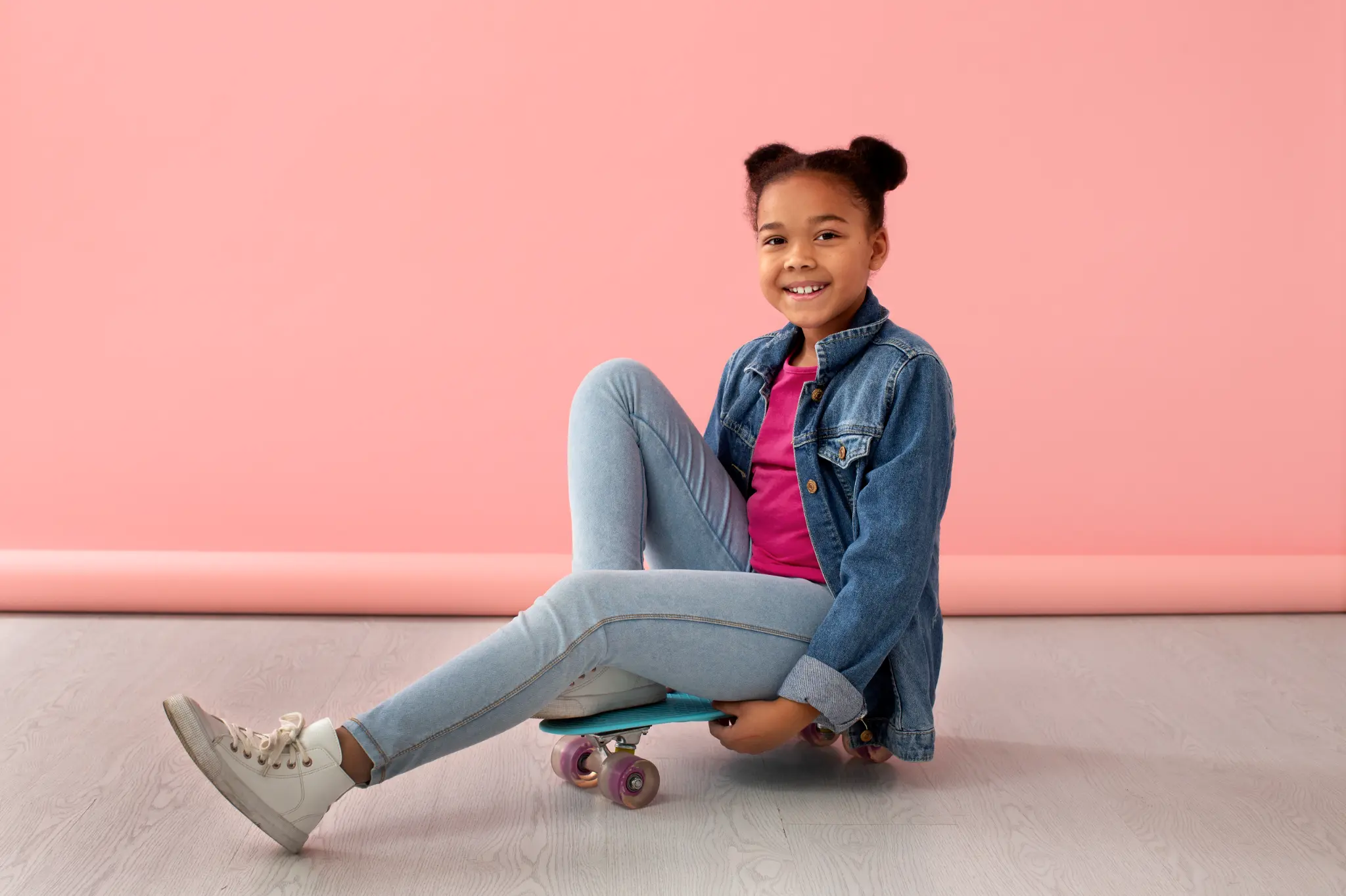 Young girl with a playful, confident pose.